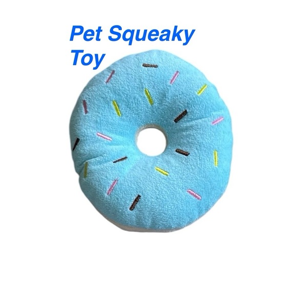 Puppy Dog Pets Donut Shaped Plush Toy with Squeaker Perfect for Chewing Playin - Picture 3 of 7